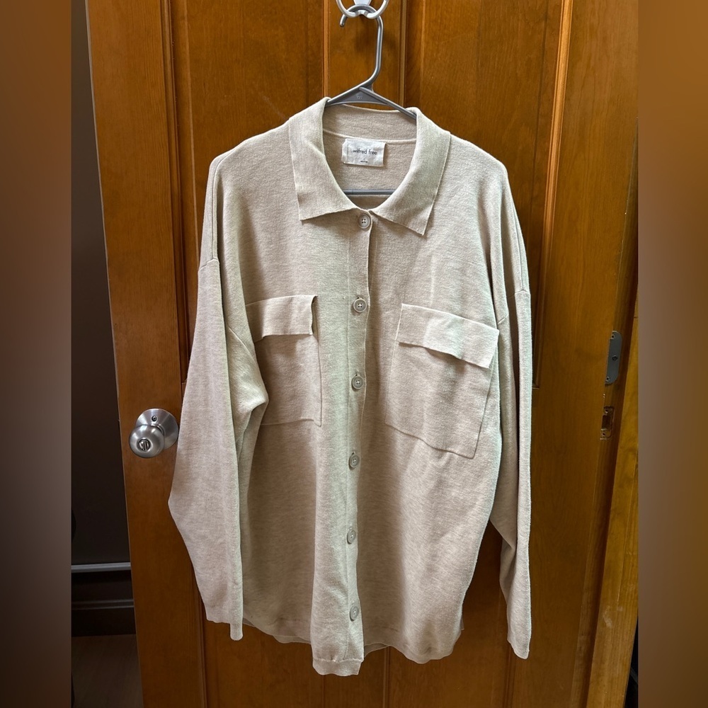 Aritzia Wilfred Free Women’s Ronnie Sweater Heather Light Birch Size Large - Picture 7 of 9